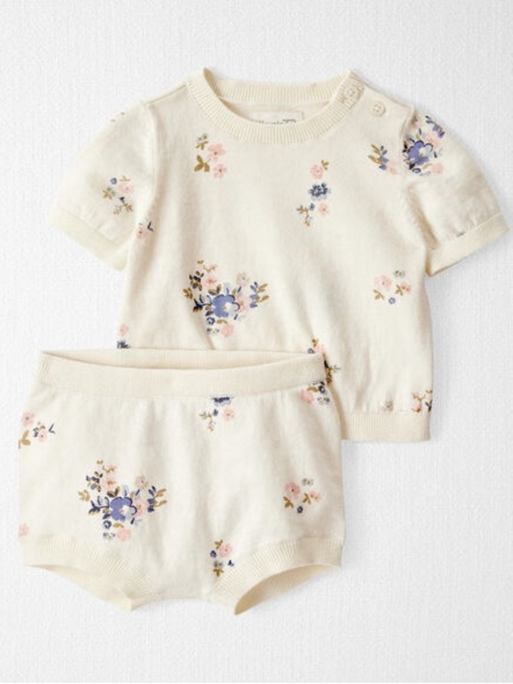Cream Floral Knit set little planet Carter’s size 9 months
